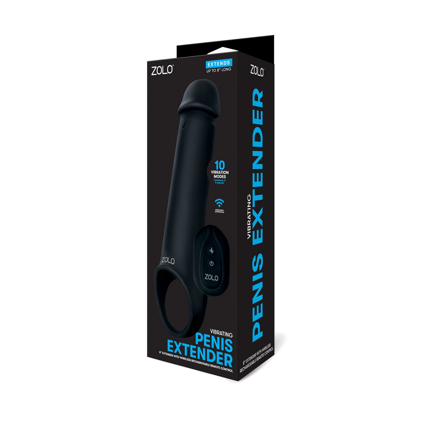 Zolo Vibrating Penis Extender - Black | 848416014002 | Available at EroticWarehouse.com