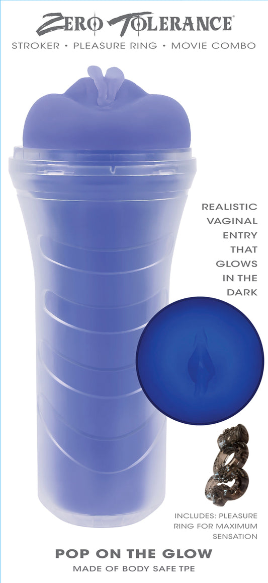 Zero Tolerance Pop on the Glow Pussy Style Stroker - Purple | 844477025575 | Available at EroticWarehouse.com