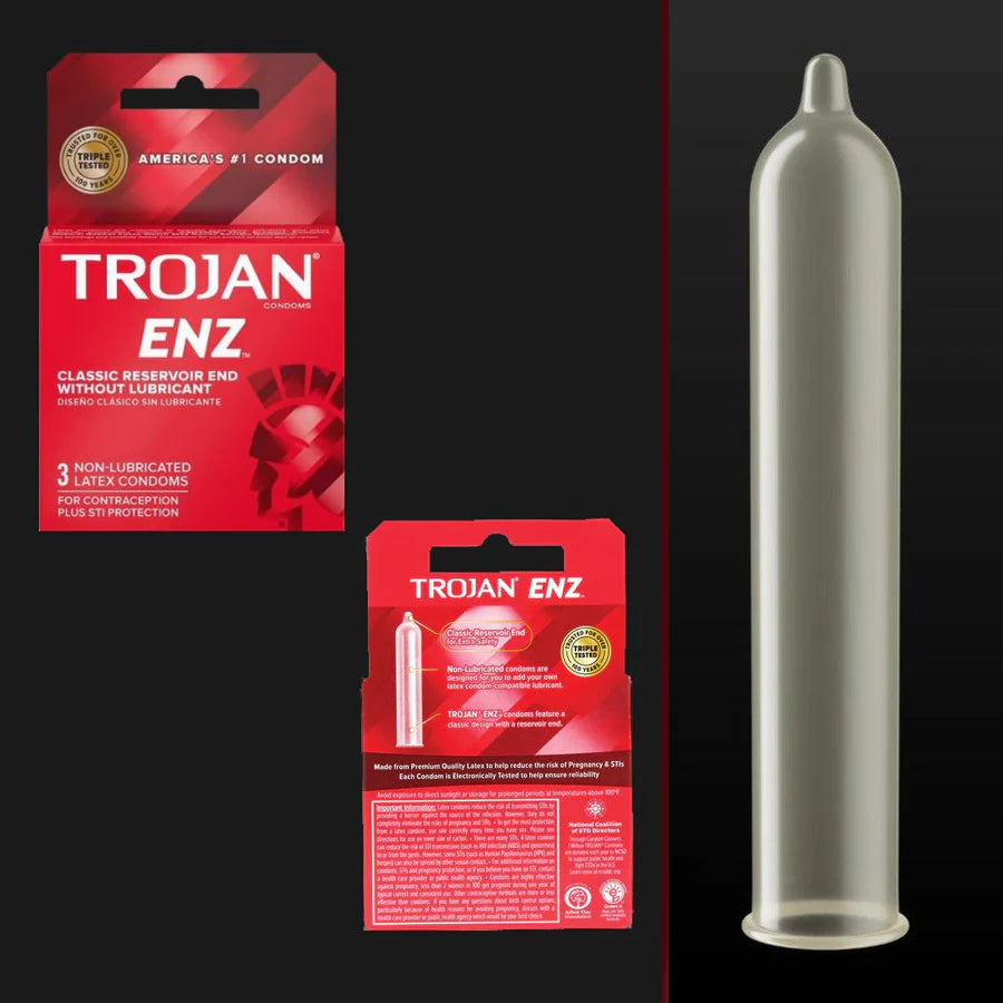 Trojan Enz Non-Lubricated Condoms - 3 Pack | 022600920502 | Available at EroticWarehouse.com