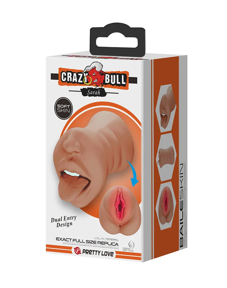 Sarah Mouth Masturbator Sleeve - Brown | 6959532360158 | Available at EroticWarehouse.com