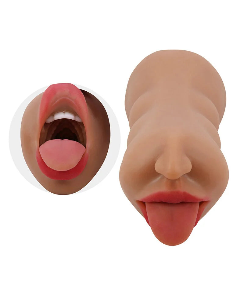Sarah Mouth Masturbator Sleeve - Brown | 6959532360158 | Available at EroticWarehouse.com