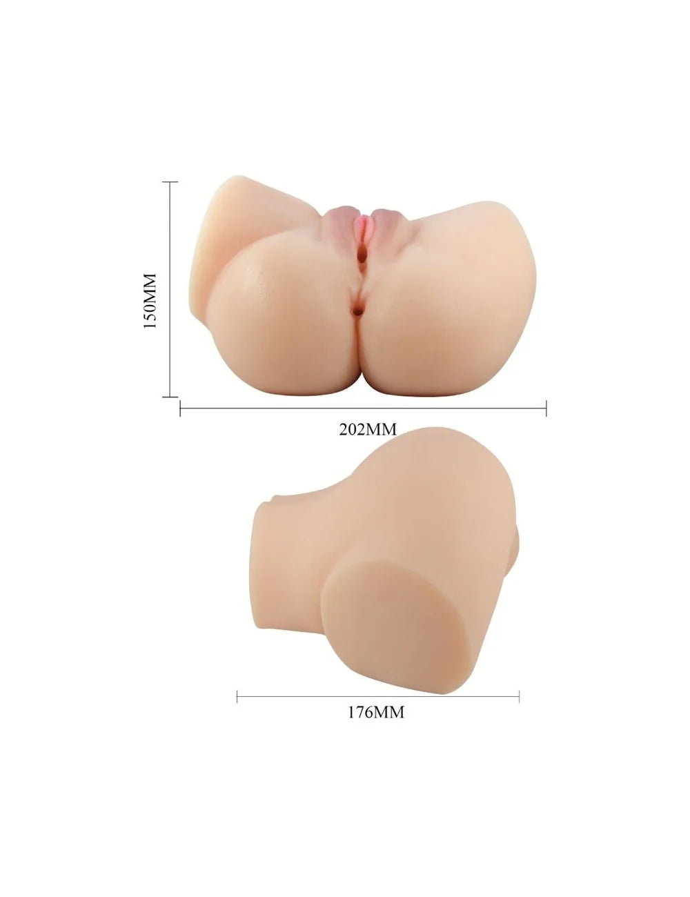 Emilia Realistic Vagina and Ass Vibrating Stroker - Light | 6959532329254 | Available at EroticWarehouse.com