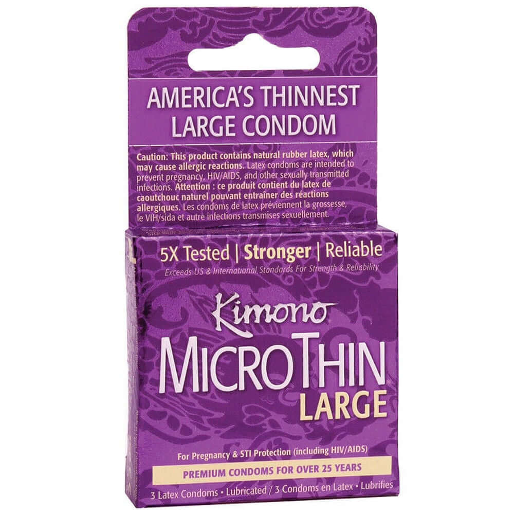 Kimono MicroThin Condoms Large 3 Pk | 16169080036 | Available at EroticWarehouse.com