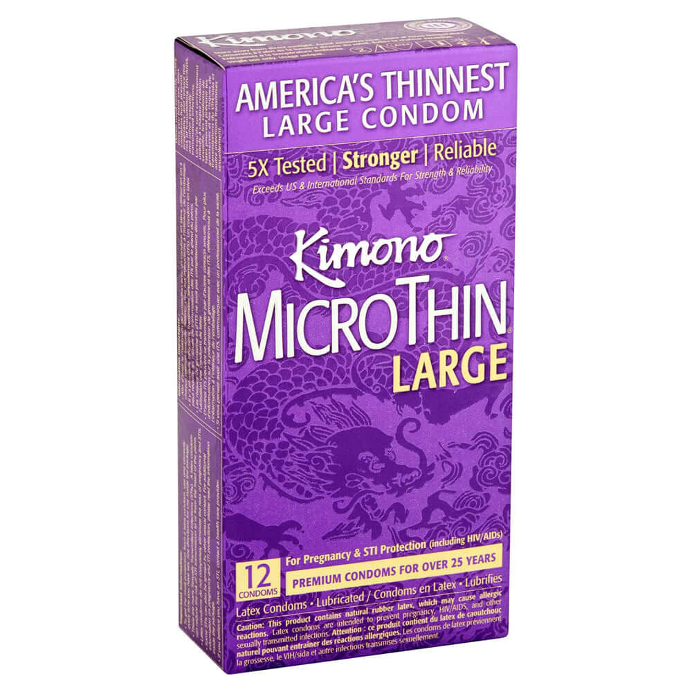Kimono MicroThin Large Condoms 12 Pk | 16169080128 | Available at EroticWarehouse.com