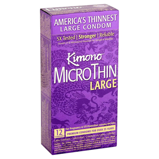 Kimono MicroThin Large Condoms 12 Pk | 16169080128 | Available at EroticWarehouse.com