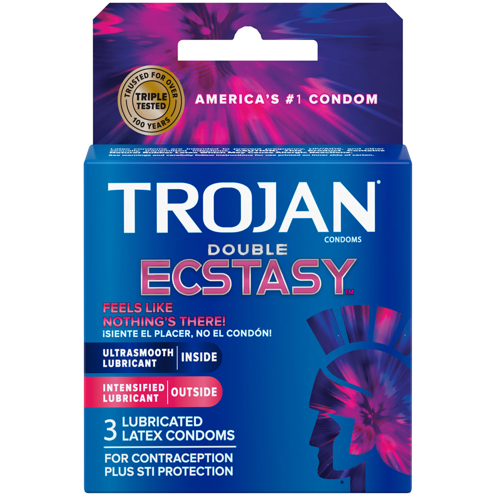 Trojan Double Ecstasy 3Pk | 22600019619 | Available at EroticWarehouse.com