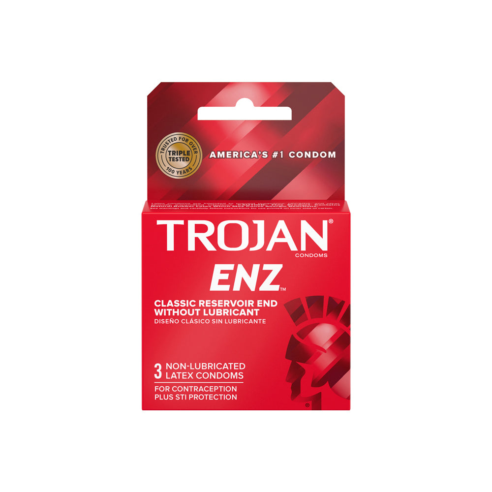 Trojan ENZ Non-Lubricated Condoms 3PK | 22600920502 | Available at EroticWarehouse.com