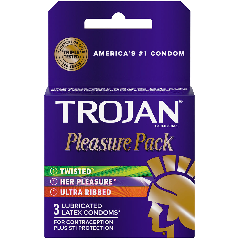 Trojan Pleasure Packs (3ct) | 22600953210 | Available at EroticWarehouse.com