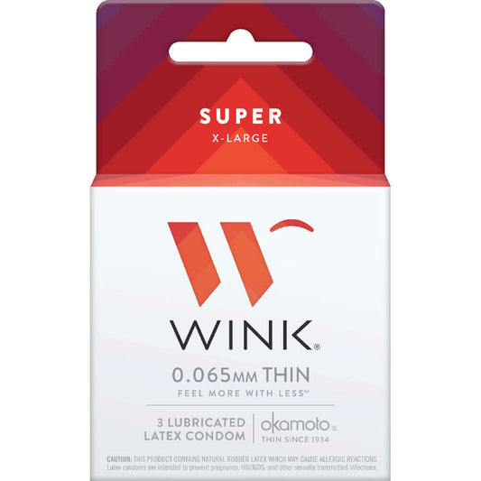 Wink Super X-Large Condoms 3 Ct | 28373810033 | Available at EroticWarehouse.com