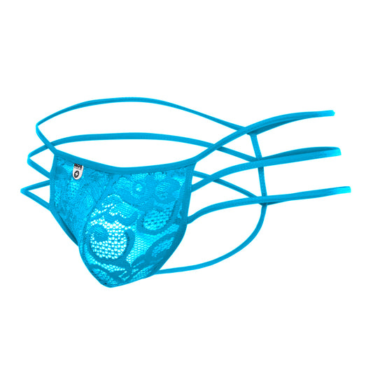 Triple Lace String Thong Turquoise S/M | 47393587008 | Available at EroticWarehouse.com