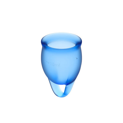 Satisfyer Feel Confident Menstrual Cup Dark Blue | 4061504002057 | Available at EroticWarehouse.com