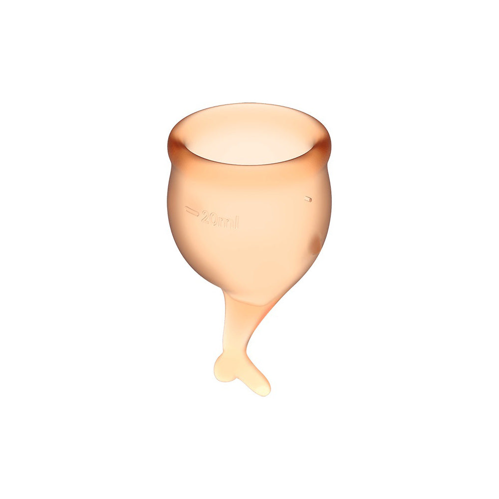 Satisfyer Feel Secure Menstrual Cup Orange | 4061504002286 | Available at EroticWarehouse.com