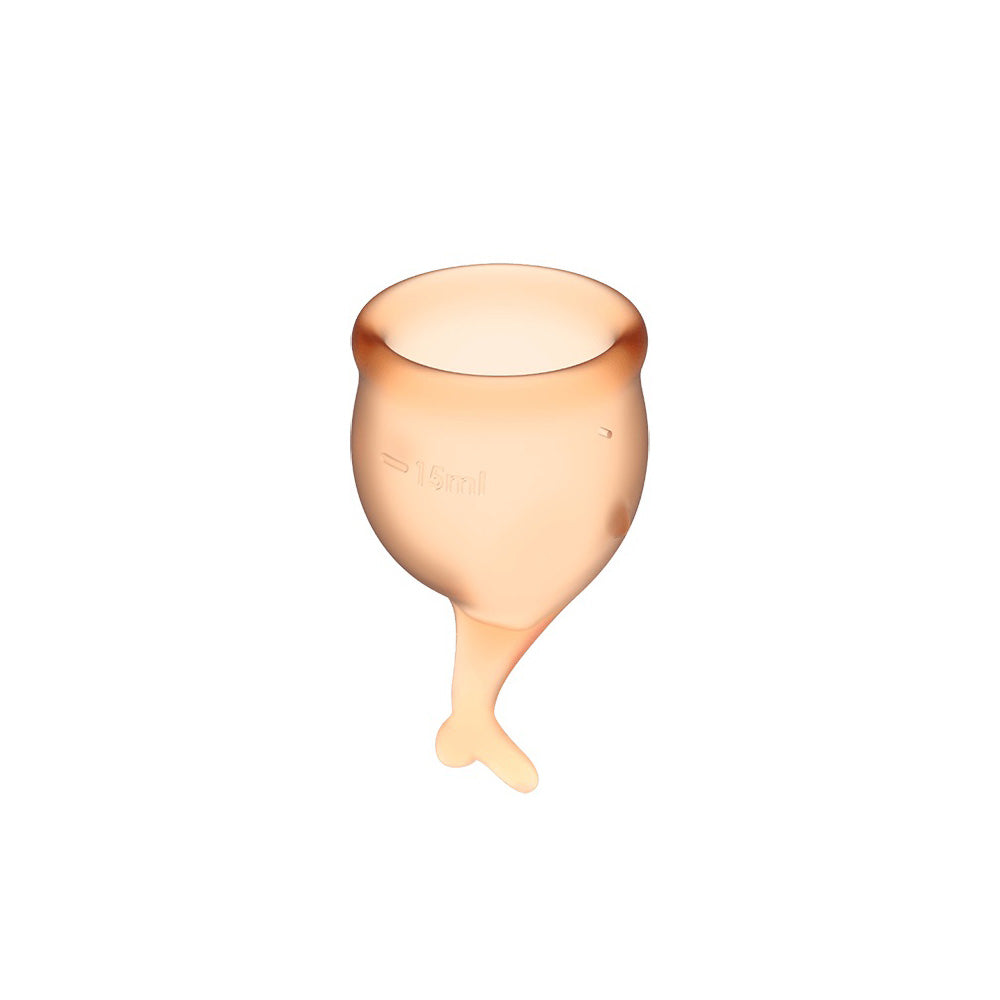 Satisfyer Feel Secure Menstrual Cup Orange | 4061504002286 | Available at EroticWarehouse.com
