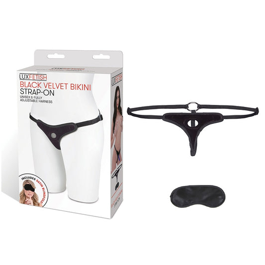 Black Velvet Bikini Strap-On | 4890808062135 | Available at EroticWarehouse.com