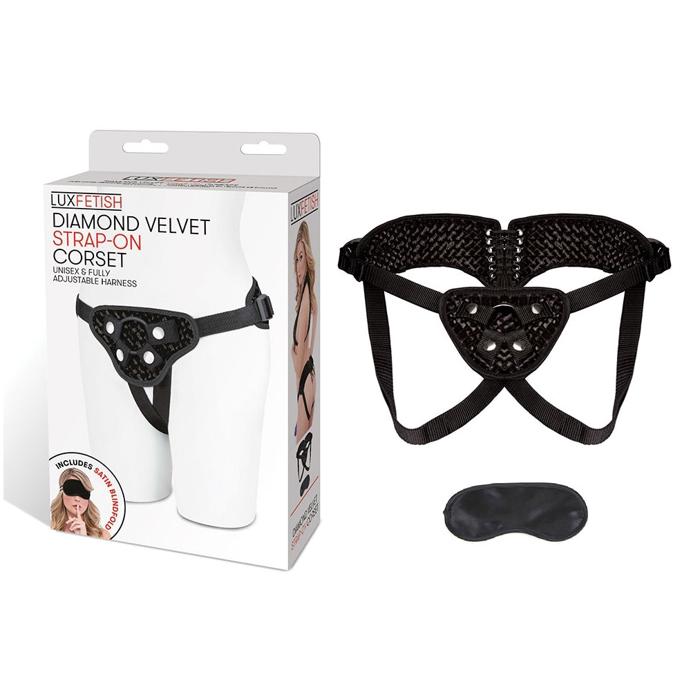 Diamond Velvet Strap-On Corset | 4890808062159 | Available at EroticWarehouse.com