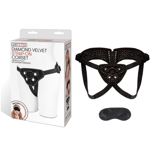 Diamond Velvet Strap-On Corset | 4890808062159 | Available at EroticWarehouse.com