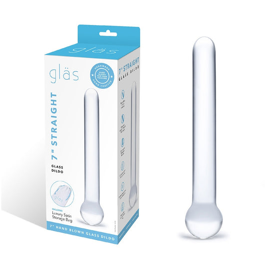 7" Straight Glass Dildo | 4890808169698 | Available at EroticWarehouse.com