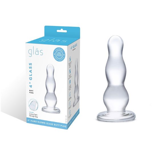 4" Glass Butt Plug | 4890808169704 | Available at EroticWarehouse.com