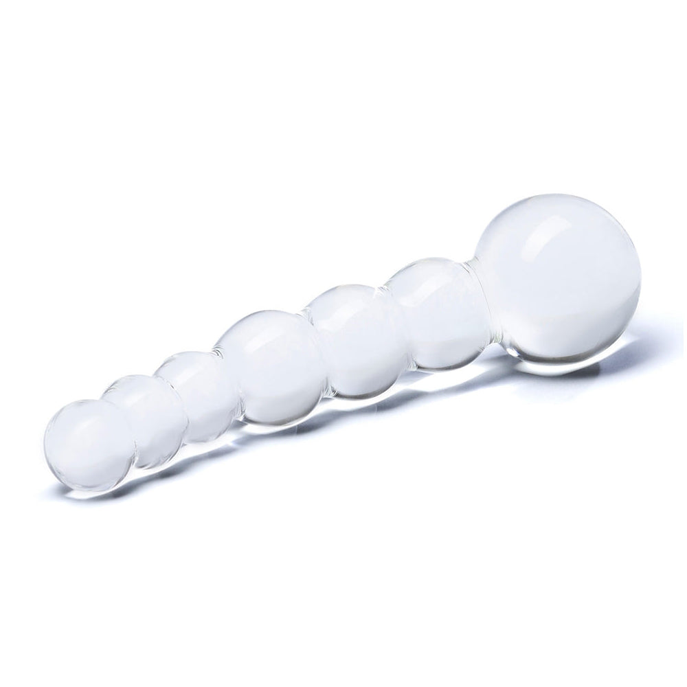 5" Curved Glass Beaded Dildo | 4890808205631 | Available at EroticWarehouse.com