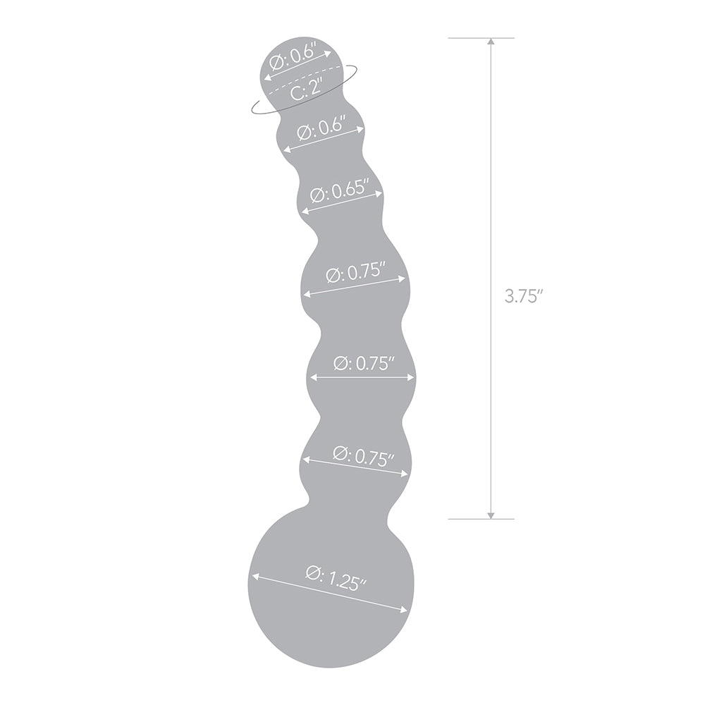 5" Curved Glass Beaded Dildo | 4890808205631 | Available at EroticWarehouse.com