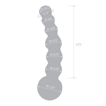 5" Curved Glass Beaded Dildo | 4890808205631 | Available at EroticWarehouse.com