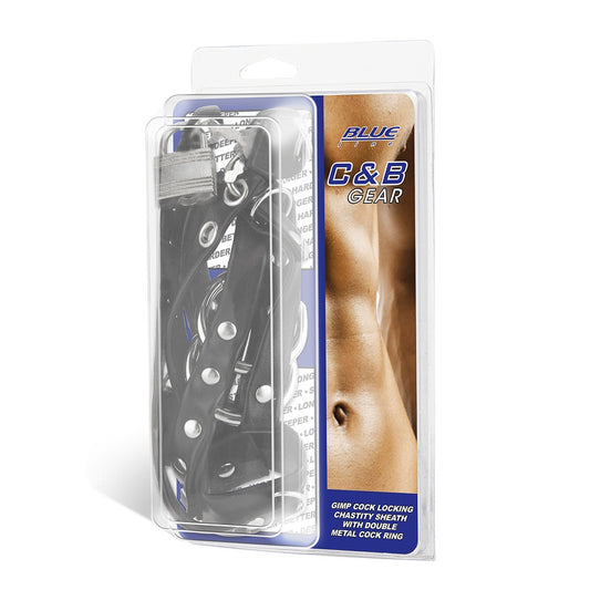 Gimp Cock Locking Chastity Sheath With Double Metal Cock Ring | 4890808211588 | Available at EroticWarehouse.com