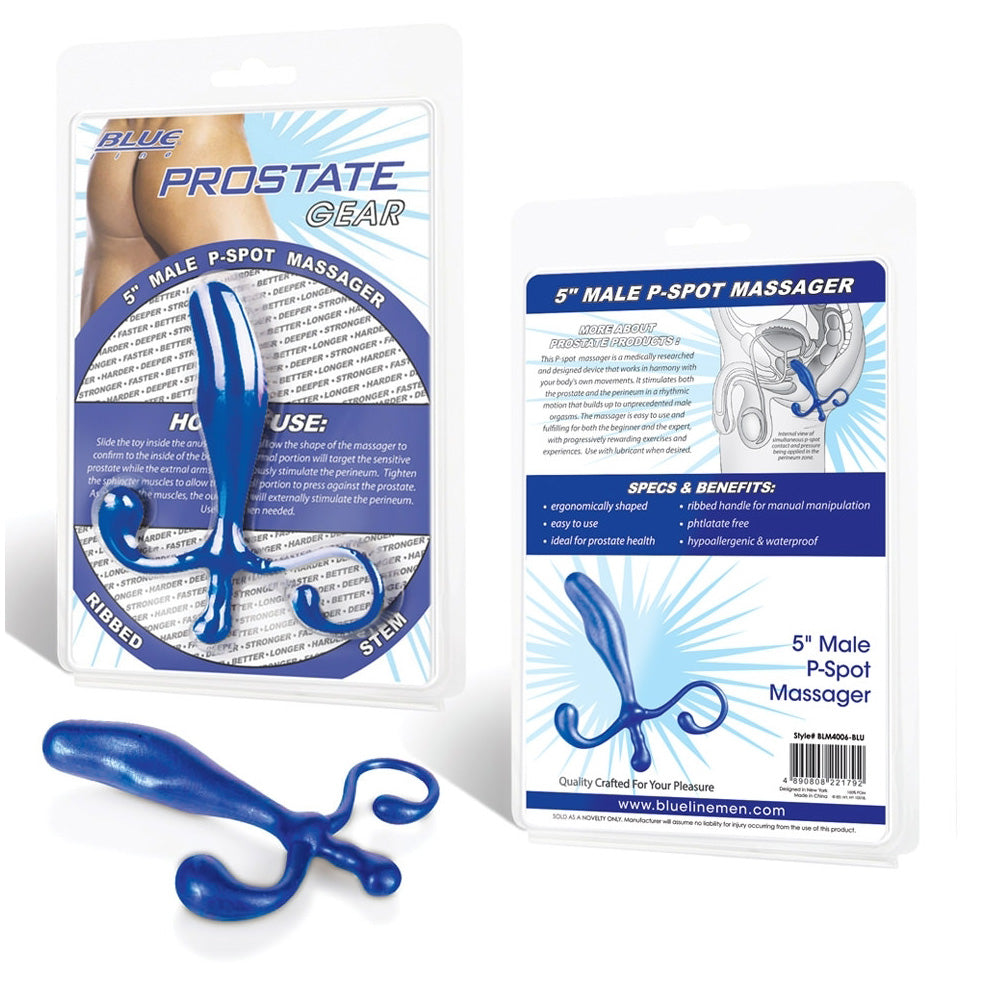 5" Male P-Spot Massager Blue | 4890808221792 | Available at EroticWarehouse.com