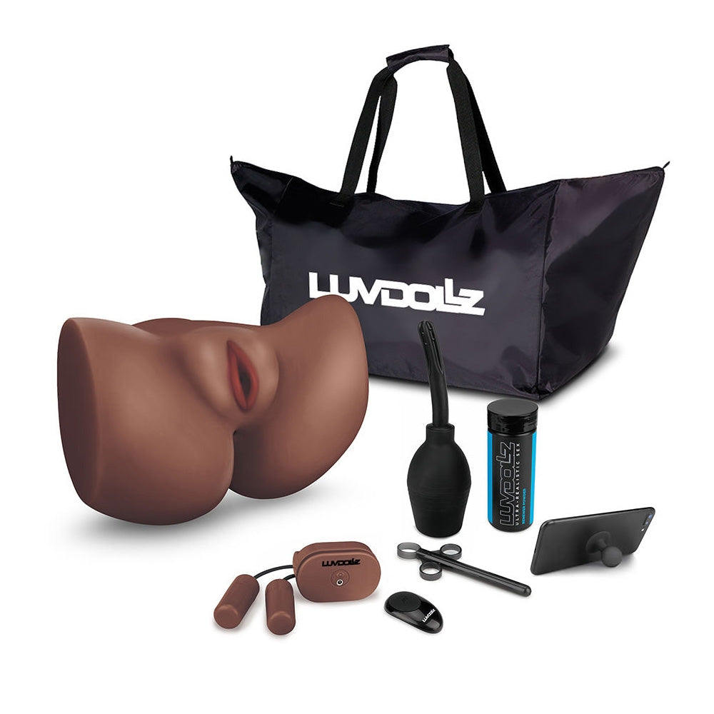 Luv Dollz Remote Control Spread Eagle Pussy & Ass Mocha | 4890808243374 | Available at EroticWarehouse.com