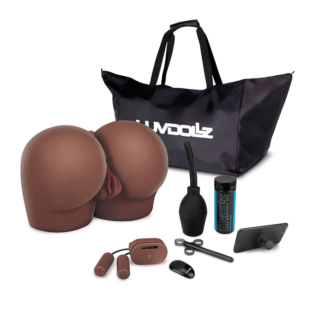 Luv Dollz Remote Control Doggy Style Pussy & Ass Mocha | 4890808243381 | Available at EroticWarehouse.com