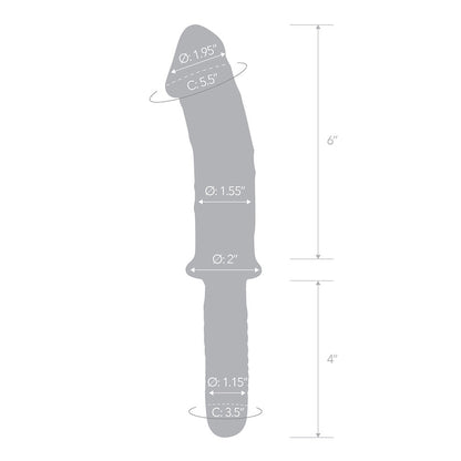 Glas 11'' Realistic Double Ended Glass Dildo With Handle | 4890808250464 | Available at EroticWarehouse.com
