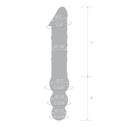 Glas 12'' Double Ended Glass Dildo With Anal Beads | 4890808250488 | Available at EroticWarehouse.com