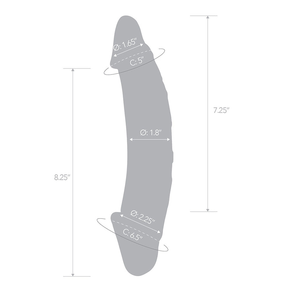 Glas 10.5'' Girthy Realistic Glass Double Dong | 4890808250518 | Available at EroticWarehouse.com