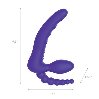 7" Remote Control Strapless D.P. Silicone Strap On | 4890808255667 | Available at EroticWarehouse.com