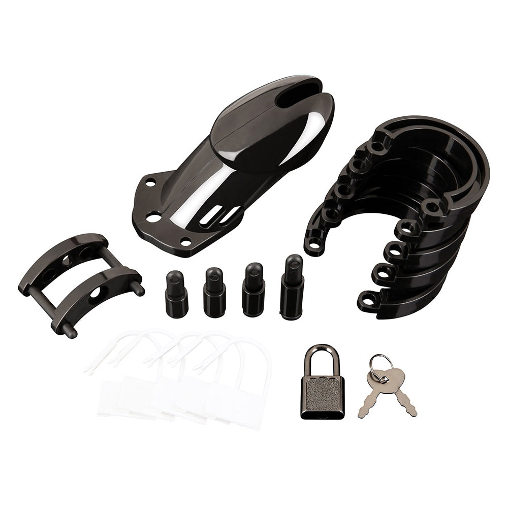 Acrylic See-Thru Chastity Cage Black | 4890808263327 | Available at EroticWarehouse.com