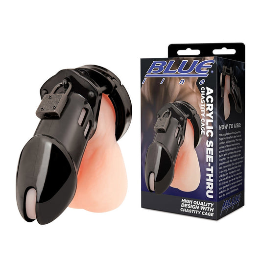 Acrylic See-Thru Chastity Cage Black | 4890808263327 | Available at EroticWarehouse.com