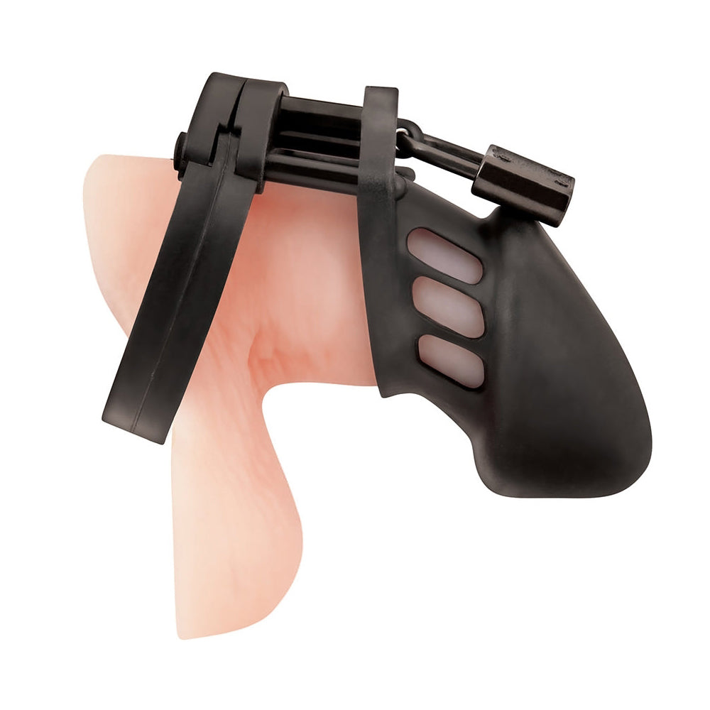 Silicone Chastity Cage Black | 4890808263334 | Available at EroticWarehouse.com