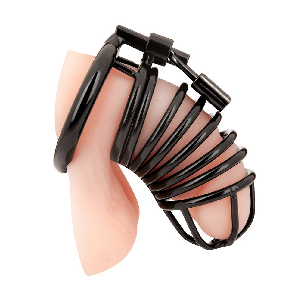 Deluxe Chastity Cage Black | 4890808263358 | Available at EroticWarehouse.com