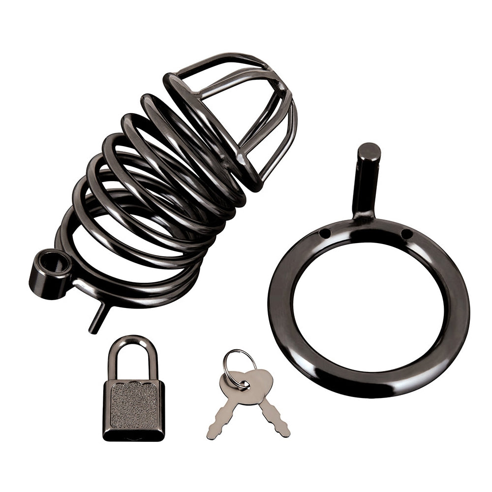 Deluxe Chastity Cage Black | 4890808263358 | Available at EroticWarehouse.com