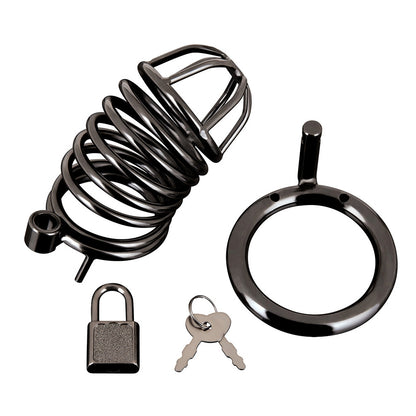 Deluxe Chastity Cage Black | 4890808263358 | Available at EroticWarehouse.com
