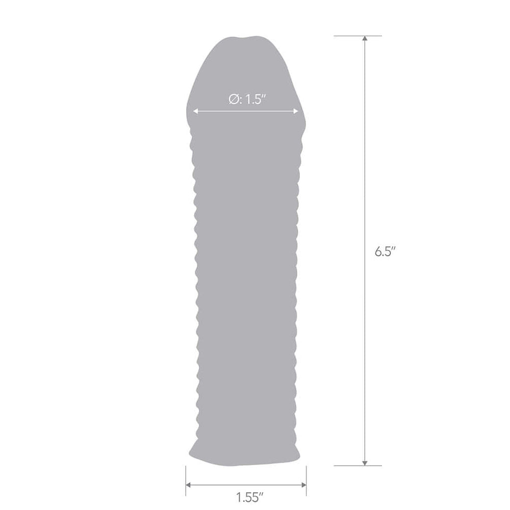 6.5" Clear Textured Penis Enhancing Sleeve Extension | 4890808264591 | Available at EroticWarehouse.com
