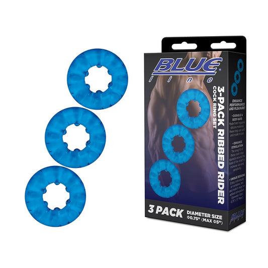 3-Pack Ribbed Rider Cock Ring Set | 4890808264621 | Available at EroticWarehouse.com