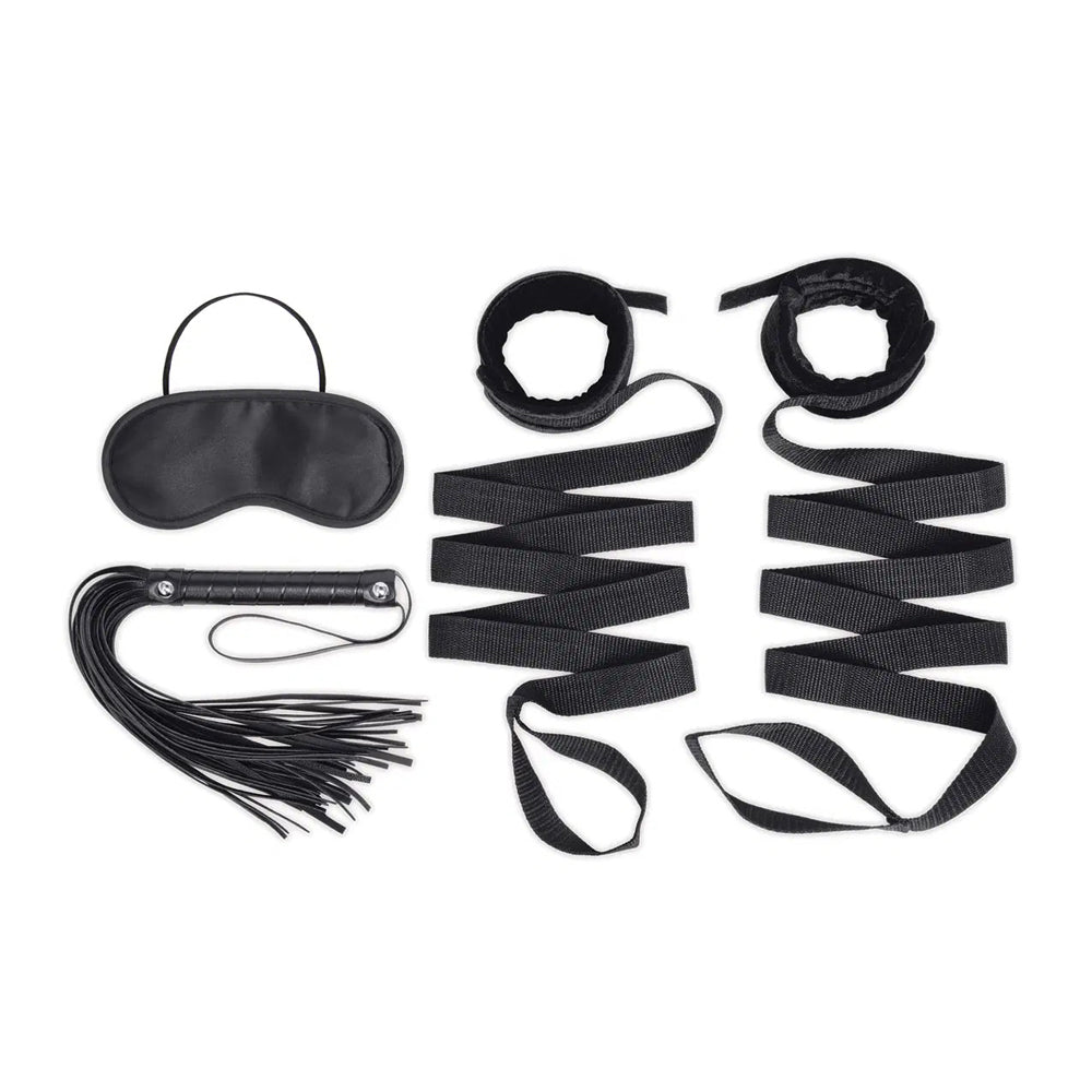 4Pc Bondage Bed Strap & Flogger Kit | 4890808279366 | Available at EroticWarehouse.com