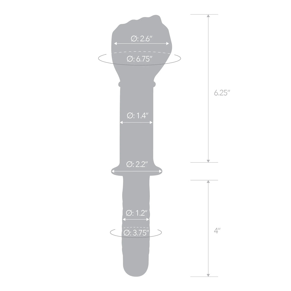 Glas 11" Glass Fist Double Ended With Handle Grip | 4890808283011 | Available at EroticWarehouse.com