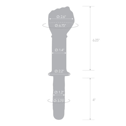 Glas 11" Glass Fist Double Ended With Handle Grip | 4890808283011 | Available at EroticWarehouse.com
