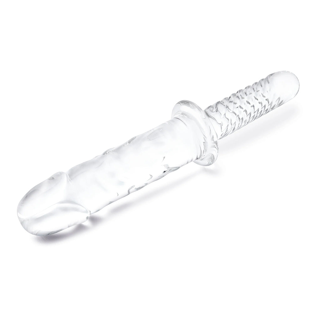 Glas 11" Girthy Cock Double Ended With Handle | 4890808283028 | Available at EroticWarehouse.com