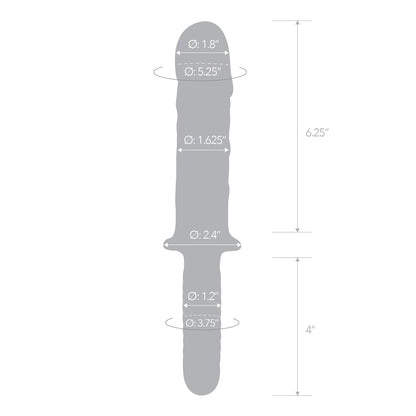 Glas 11" Girthy Cock Double Ended With Handle | 4890808283028 | Available at EroticWarehouse.com
