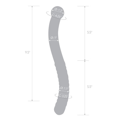 Glas 11" Glass Pelvic Wand Double Ended | 4890808283042 | Available at EroticWarehouse.com