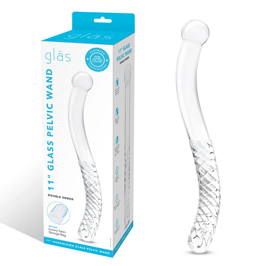 Glas 11" Glass Pelvic Wand Double Ended | 4890808283042 | Available at EroticWarehouse.com