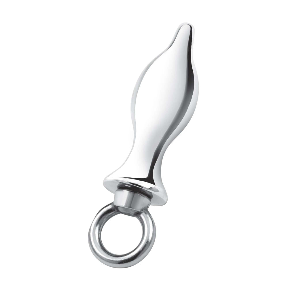 2.5" Stainless Steel Metal Tapered Butt Plug With Loop Hardware | 4890808283264 | Available at EroticWarehouse.com