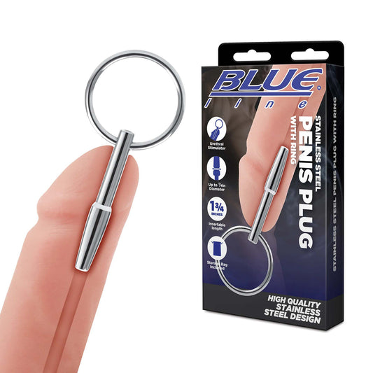 Stainless Steel Penis Plug With Ring | 4890808283295 | Available at EroticWarehouse.com